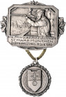 - Schützenmedaillen - Schwabmünchen Versilbertes Abzeichen 1910 2-teilig auf das Eröffnungsschießen der Kgl. Privilegierten Schützengesellschaft 
mit...