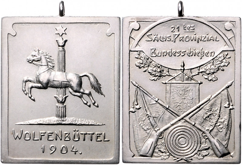 - Schützenmedaillen - Wolfenbüttel Silberklippe 1904 auf das 21. Sächsische Prov...