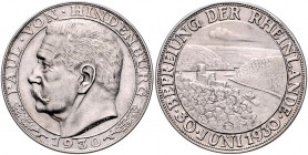 - Allgemeine Medaillen Silbermedaille 1930 (v. Bernhart) auf die Befreiung der Rheinlande 
36,0mm 19,6g vz+