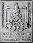 - Allgemeine Medaillen Zinkplakette 1936 'Europameisterschaften im Eiskunstlaufen - Berlin - Olympiajahr 1936', Rs: ROB. NEFF BERLIN W57 
78x100mm 24...