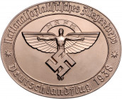 - Allgemeine Medaillen Bronz. Aluminiummedaille 1938 'NSFK Deutschlandflug 1938', Rs: Nummer 1758 
winz. Rf., 95x77mm 62,8g f.st