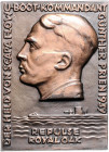 - Allgemeine Medaillen Einseitige Plakette 1939 verkupfert auf den Helden von Scapa Flow, U-Boot-Kommandant Günther Prien 
40x55mm 41,1g vz