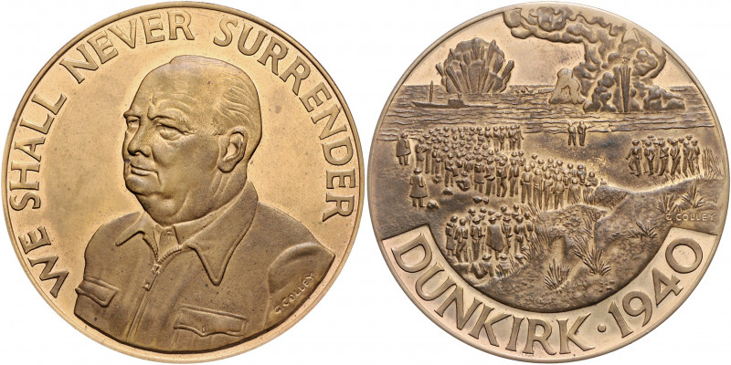 - Allgemeine Medaillen Lot o.J. von 2 Stücken: Vergoldete Bronzemedaille 1940 (v...
