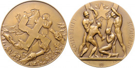 - Allgemeine Medaillen Bronzemedaille o.J. (v. Dupont) auf die Befreiung von Belgien 
70,1mm 154,1g prfr.