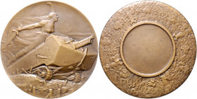 - Allgemeine Medaillen Bronzemedaille o.J. (v. Morlon) Schwebende Frauengestalt mit Schwert über französischem Panzer, i.Rd: Füllhorn BRONZE 
67,9mm ...