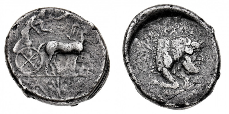 Sicilia
Gela - Tetradramma databile al periodo 470-440 a.C. - Diritto: biga al ...