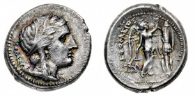 Sicilia
Siracusa - Agatocle (316-289 a.C.) - Tetradramma databile al periodo 310-304 a.C. - Diritto: testa laureata di Persefone a destra - Rovescio:...