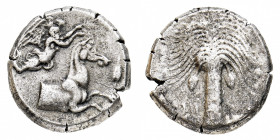 Sicilia
Dominazione punica - Entella - Tetradramma databile al periodo 407-398 a.C. - Diritto: protome di cavallo verso destra incoronato dalla Vitto...