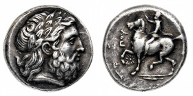 Macedonia
Filippo II (359-336 a.C.) - Tetradramma databile al 354-348 a.C. - Zecca: Pella - Diritto: testa laureata di Zeus a destra - Rovescio: giov...