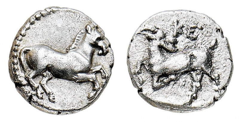 Cilicia
Kelenderis - Obolo databile al III Secolo a.C. - Diritto: cavallo rampa...