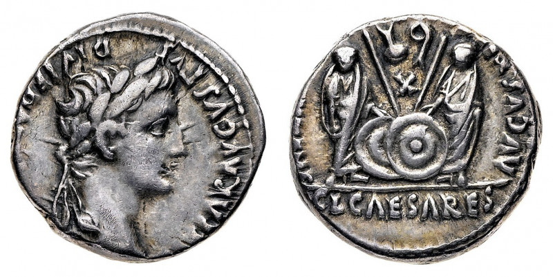 Augusto (27 a.C. - 14 d.C.)
Denario databile al periodo 2 a.C. - 4 d.C. - Zecca...
