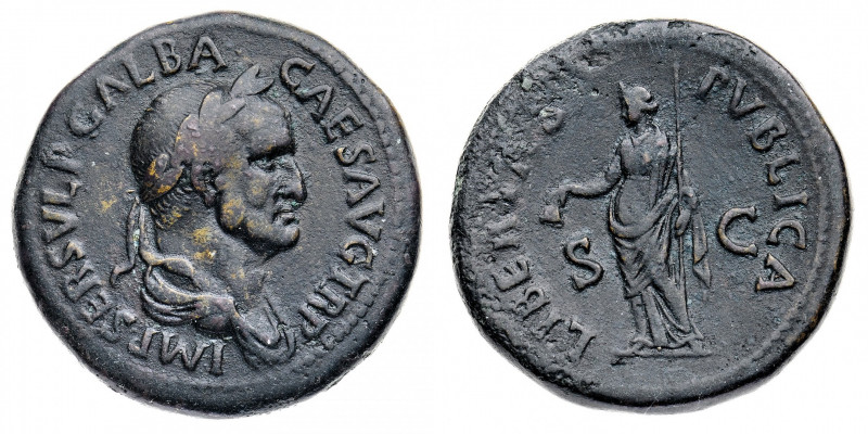 Galba (68-69 d.C.)
Sesterzio databile al 68 d.C. - Zecca: Roma - Diritto: busto...