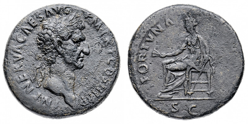Nerva (96-98 d.C.)
Sesterzio databile al 97 d.C. - Zecca: Roma - Diritto: testa...