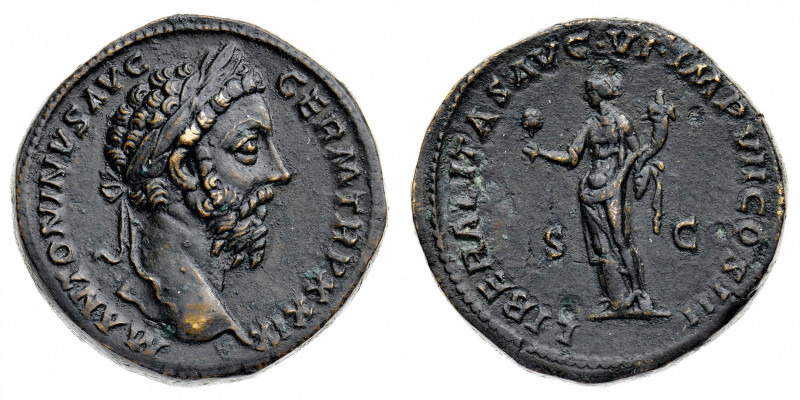 Marco Aurelio (161-180 d.C.)
Sesterzio databile agli anni 174-175 d.C. - Zecca:...