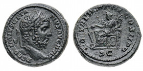 Caracalla (211-217 d.C.)
Asse databile al 211 d.C. - Zecca: Roma - Diritto: testa laureata dell'Imperatore a destra - Rovescio: la Fortuna seduta a s...