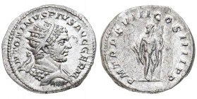 Caracalla (211-217 d.C.)
Antoniniano databile al 216 d.C. - Zecca: Roma - Diritto: busto radiato, drappeggiato e corazzato dell'Imperatore a destra -...