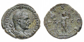 Treboniano Gallo (251-253 d.C.)
Sesterzio - Zecca: Roma - Diritto: busto laureato, drappeggiato e corazzato dell'Imperatore a destra - Rovescio: la V...