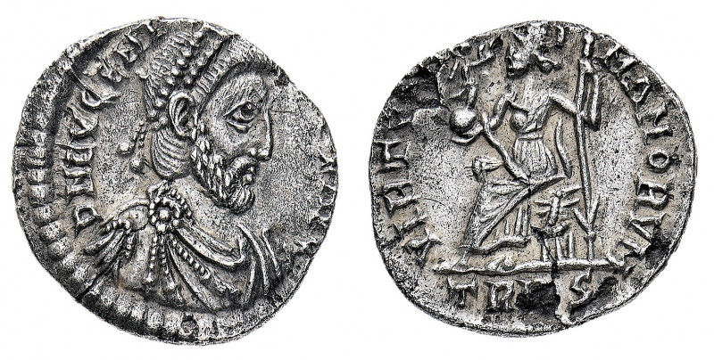 Eugenio (392-394 d.C.)
Siliqua - Zecca: Treviri - Diritto: busto diademato, dra...