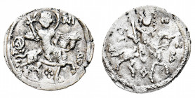 Impero di Trebisonda Alessio II Comneno (1280-1297) - Asper - Diritto: Sant'Eugenio in sella ad un cavallo al passo verso destra - Rovescio: Alessio I...