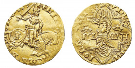 Ducato di Milano
Filippo Maria Visconti (1412-1447) - Fiorino d'oro - Diritto: il Duca a cavallo verso destra brandisce una spada con la mano destra ...