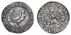 Ducato di Milano
Galeazzo Maria Sforza (1466-1476) - Testone - Diritto: busto corazzato del Duca a destra - Rovescio: stemma sormontato da elmo con c...
