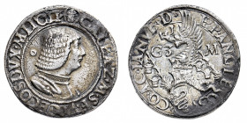Ducato di Milano
Galeazzo Maria Sforza (1466-1476) - Testone - Diritto: busto corazzato del Duca a destra - Rovescio: stemma sormontato da elmo con c...