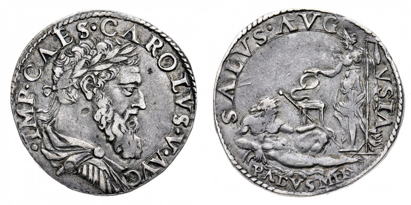 Ducato di Milano
Carlo V Imperatore (1535-1556) - Denaro da 25 Soldi - Diritto:...