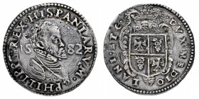 Ducato di Milano
Filippo II di Spagna (1556/1598) - Scudo o Ducatone 1582 - Diritto: busto corazzato con gorgiera del Duca a destra - Rovescio: stemm...
