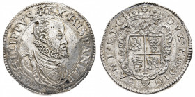 Ducato di Milano
Filippo II di Spagna (1556-1598) - Scudo o Ducatone 1592 - Diritto: busto corazzato con gorgiera di Filippo II a destra - Rovescio: ...