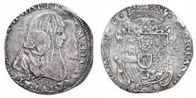 Ducato di Milano
Carlo II di Spagna (1665-1700) - Filippo 1666 - Diritto: busti di Carlo II e della Reggente Maria Anna accollati a destra - Rovescio...