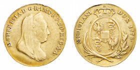 Ducato di Milano
Maria Teresa d'Asburgo (1740-1780) - Doppia 1778 - Diritto: busto velato di Maria Teresa a destra - Rovescio: stemma coronato d'Aust...