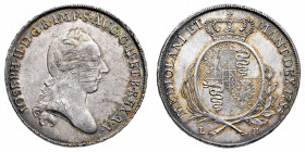 Ducato di Milano
Giuseppe II d'Asburgo (1780-1790) - Scudo 1785 - Diritto: effigie laureata di Giuseppe II a destra - Rovescio: stemma coronato d'Aus...