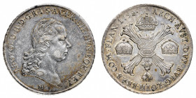 Ducato di Milano
Leopoldo II d'Asburgo (1790-1792) - Scudo delle Corone 1792 - Diritto: effigie di Leopoldo II a destra - Rovescio: croce di Borgogna...