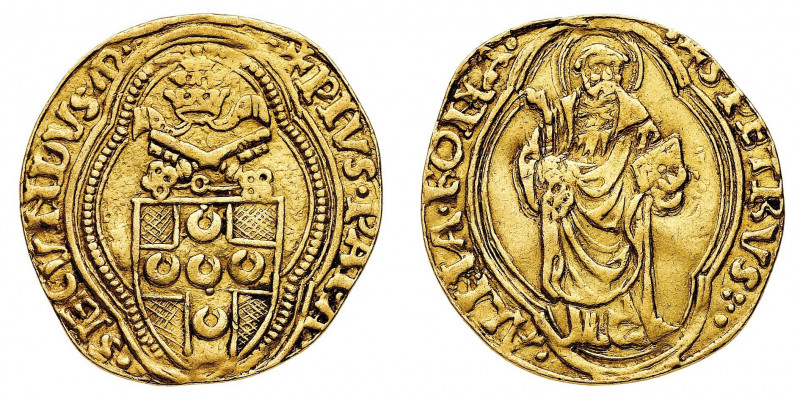 Stati Pontifici
Pio II (1458-1464) - Ducato - Zecca: Roma - Diritto: stemma sor...