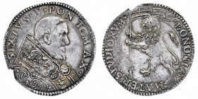 Stati Pontifici
Sisto V (1585-1590) - Bianco - Zecca: Bologna - Diritto: effigie del Papa a destra - Rovescio: leone rampante a sinistra regge con le...