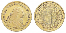 Regno di Napoli
Ferdinando IV di Borbone (1759-1825) - 6 Ducati 1771 - Zecca: Napoli - Diritto: busto del Re a destra - Rovescio: stemma ovale corona...