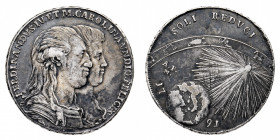Regno di Napoli
Ferdinando IV di Borbone (1759-1799) - Piastra 1791 - Zecca: Napoli - Diritto: busti di Ferdinando e della moglie Maria Carolina acco...