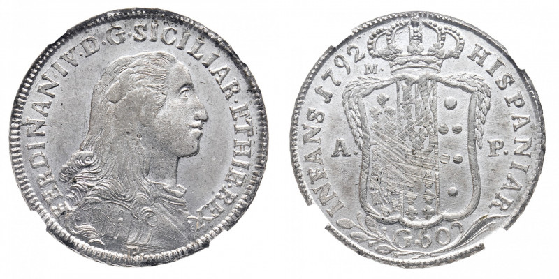Regno di Napoli
Ferdinando III di Borbone (1759-1816) - Mezza Piastra da 60 Gra...