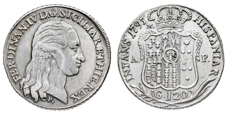 Regno di Napoli
Ferdinando IV di Borbone (1759-1799) - Piastra 1795 - Zecca: Na...