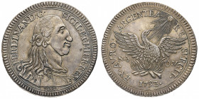 Regno di Sicilia
Ferdinando III di Borbone (1759-1816) - Oncia d'argento da 30 Tarì 1793 - Zecca: Palermo - Diritto: effigie del Re a destra - Rovesc...