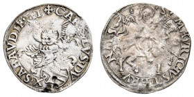 Carlo II (1504-1553)
Da 5 Grossi e 1/4 o Cornuto forte - Zecca: Torino - Diritto: stemma di Casa Savoia, leggermente inclinato e sormontato da elmo c...