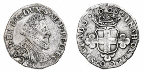 Carlo Emanuele I (1580-1630)
Da 2 Fiorini 1625 - Zecca: Torino o Vercelli - Diritto: busto corazzato del Duca a destra con collare alla spagnola - Ro...