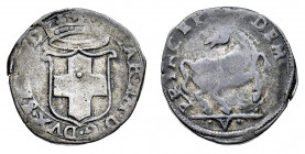 Carlo Emanuele I (1580-1630)
Cavallotto 1587 - Zecca: Vercelli - Diritto: stemma di Casa Savoia coronato - Rovescio: cavallo al galoppo verso destra ...