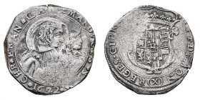 Carlo Emanuele II (1638-1675)
Periodo della reggenza (1638-1648) - Mezza Lira 1642 - Zecca: Torino - Diritto: busti del Duca e della reggente accolla...