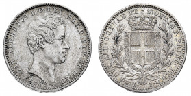 Carlo Alberto (1831-1849)
1 Lira 1838 - Zecca: Torino - Diritto: effigie del Re a destra - Rovescio: stemma di Casa Savoia coronato e circondato dal ...