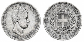 Carlo Alberto (1831-1849)
2 Lire 1833 - Zecca: Genova - Diritto: effigie del Re a destra - Rovescio: stemma di Casa Savoia coronato e circondato dal ...