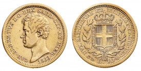 Carlo Alberto (1831-1849)
10 Lire 1833 - Zecca: Genova - Diritto: effigie del Re a sinistra - Rovescio: stemma di Casa Savoia coronato e circondato d...