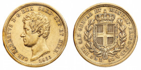 Carlo Alberto (1831-1849)
50 Lire 1833 - Zecca: Genova - Diritto: effigie del Re a sinistra - Rovescio: stemma di Casa Savoia coronato e circondato d...