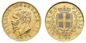 Vittorio Emanuele II (1861-1878)
20 Lire 1871 - Zecca: Roma - Diritto: effigie del Re a sinistra - Rovescio: stemma di Casa Savoia coronato e circond...