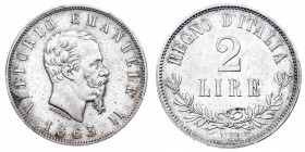 Vittorio Emanuele II (1861-1878)
2 Lire Valore 1863 PCGS MS 64 - Zecca: Napoli - Diritto: effigie del Re a destra - Rovescio: valore su due righe ori...